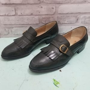 SALVATORE FERRAGAMO green loafers 9